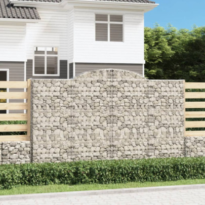 Coșuri gabion arcuite 3 buc - 300x30x180/200 cm - fier galvanizat