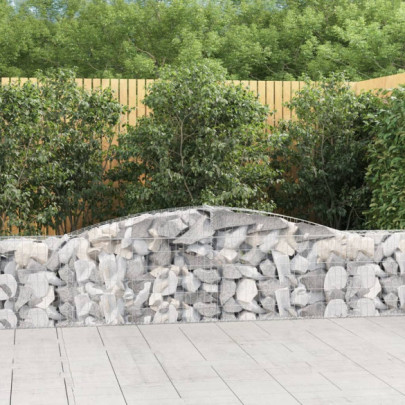 Coșuri gabion arcuite 9 buc - 400x30x60/80 cm - fier galvanizat