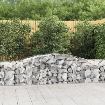 Coșuri gabion arcuite 3 buc - 400x50x60/80 cm - fier galvanizat