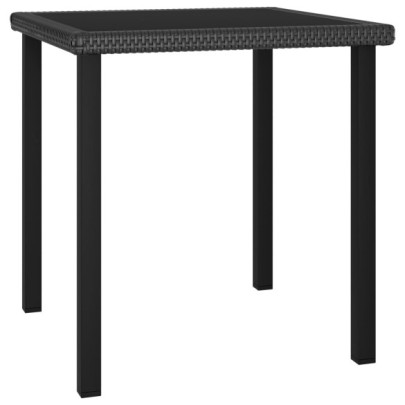 Masă de grădină - negru - 70x70x73 cm - poliratan