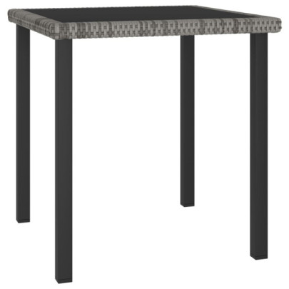 Masă de grădină - gri - 70 x 70 x 73 cm - poliratan