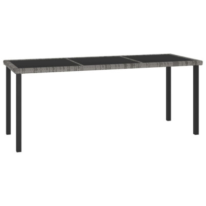 Masă de grădină - gri - 180 x 70 x 73 cm - poliratan