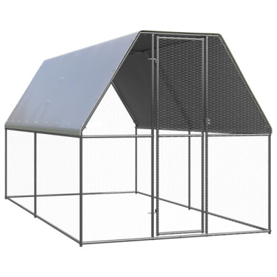 Coteț de păsări pentru exterior - 2x4x2 m - oțel galvanizat