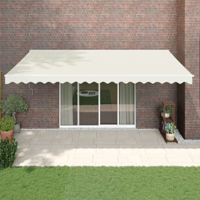 Copertină retractabilă automată - crem - 5x3 m