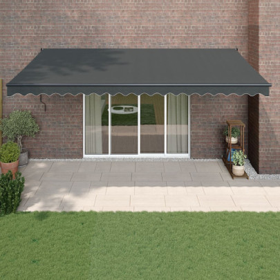 Copertină retractabilă automată - antracit - 5x3 m