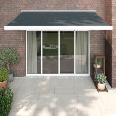 Copertină retractabilă - antracit - 3x2,5 m - textil și aluminiu