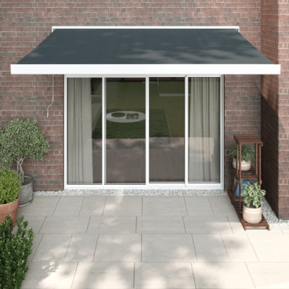 Copertină retractabilă - antracit - 3,5x2,5 m - textil și aluminiu