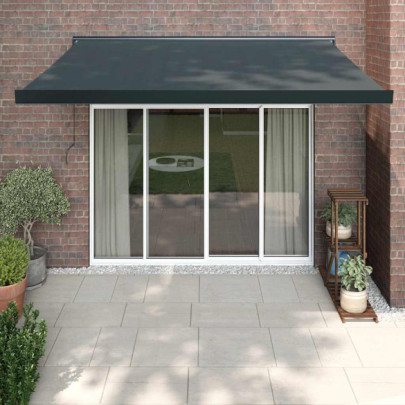 Copertină retractabilă - antracit - 3x2,5 m - textil și aluminiu