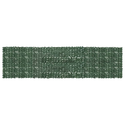 Paravan de balcon - frunze verde închis - 600x150 cm