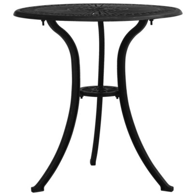 Masă de grădină - negru - 62x62x65 cm - aluminiu turnat