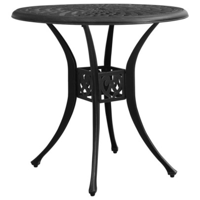 Masă de grădină - negru - 78x78x72 cm - aluminiu turnat