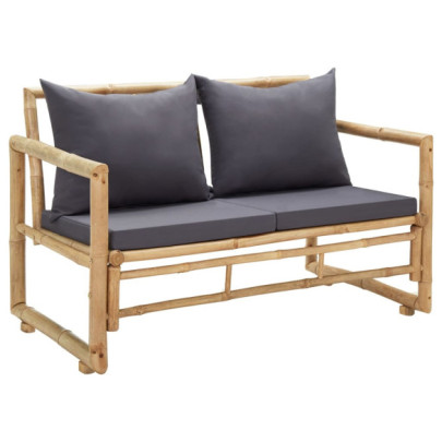 Bancă de grădină cu perne - 115 cm - bambus