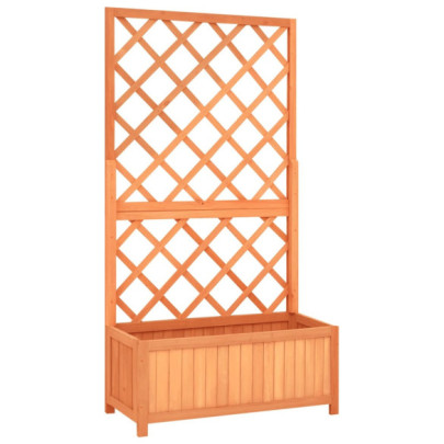 Jardinieră cu spalier - maro - 70x30x135 cm - lemn masiv brad