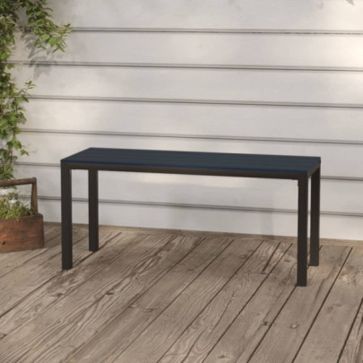 Bancă de grădină - negru - 110 cm - oțel și WPC