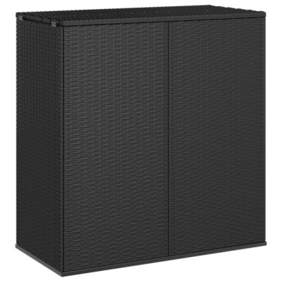 Ladă de perne pentru grădină - negru - 100x49x103,5 cm - ratan PE