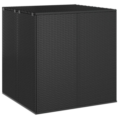 Ladă grădină pentru perne - negru - 100x97,5x104 cm - ratan PE
