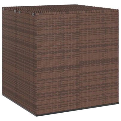 Ladă grădină pentru perne - maro - 100x97,5x104 cm - ratan PE