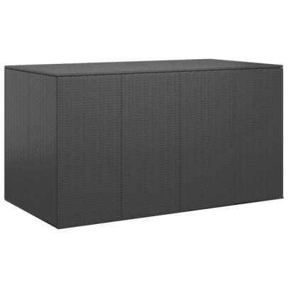 Ladă grădină pentru perne - negru - 194x100x103 cm - ratan PE