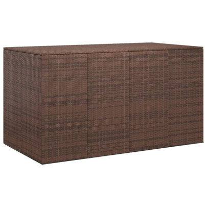 Ladă grădină pentru perne - maro - 194x100x103 cm - ratan PE
