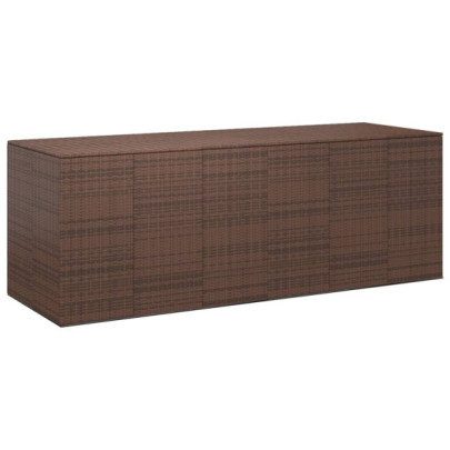 Ladă de grădină pentru perne - maro - 291x100,5x104 cm - ratan PE
