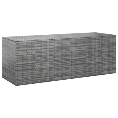 Ladă grădină pentru perne - gri - 291x100,5x104 cm - ratan PE