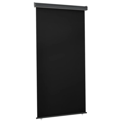 Copertină laterală de balcon - negru - 122 x 250 cm