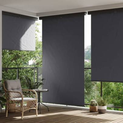 Copertină laterală de balcon - negru - 170x250 cm