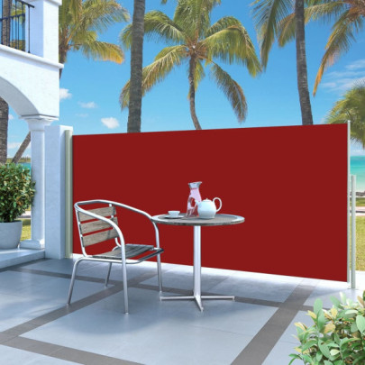 Copertină laterală retractabilă de terasă - roșu - 140x300 cm