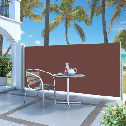 Copertină laterală retractabilă de terasă - maro - 140x300 cm