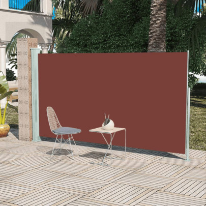 Copertină laterală retractabilă de terasă - maro - 160x300 cm