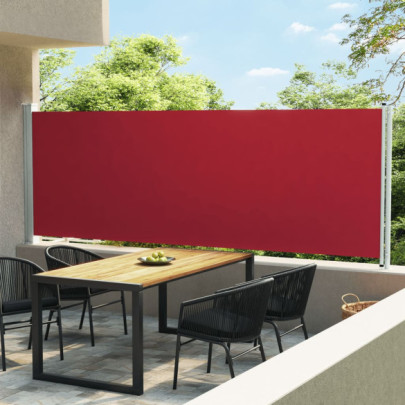 Copertină laterală retractabilă de terasă - roșu - 160x600 cm