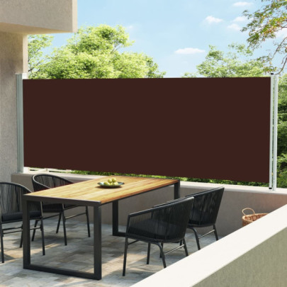 Copertină laterală retractabilă de terasă - maro - 160x600 cm