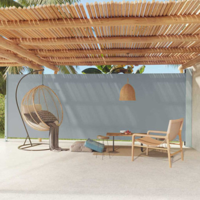 Copertină laterală retractabilă de terasă - gri - 200x600 cm