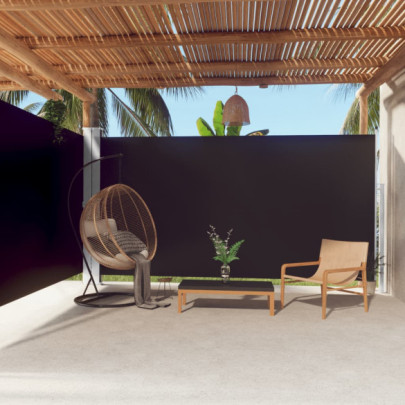 Copertină laterală retractabilă - negru - 200x600 cm