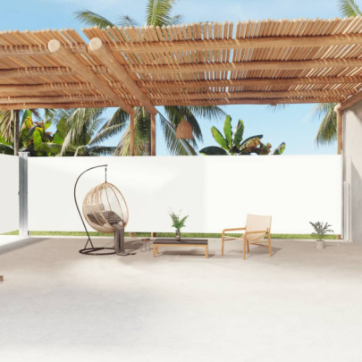 Copertină laterală retractabilă - crem - 200x1200 cm