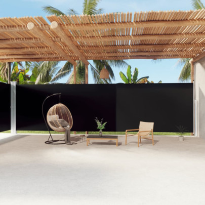 Copertină laterală retractabilă - negru - 220x1200 cm