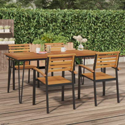 Masă grădină picioare formă ac de păr 180x90x75 cm - lemn acacia