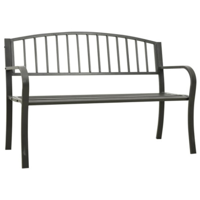 Bancă de grădină - gri - 120 cm - oțel