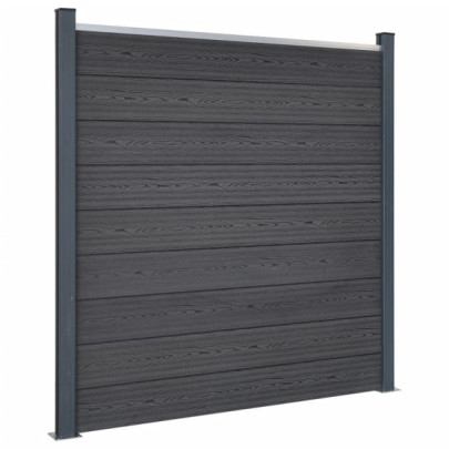 Set panouri pentru gard - gri - 180x186 cm - WPC