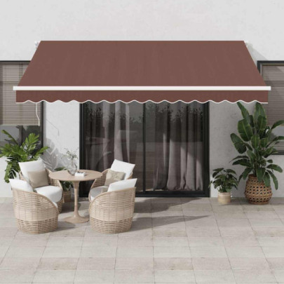 Copertină retractabilă automat - maro - 400x300 cm
