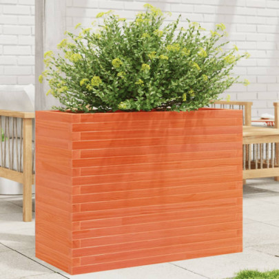 Jardinieră grădină - maro ceruit - 90x40x68,5 cm - lemn masiv pin
