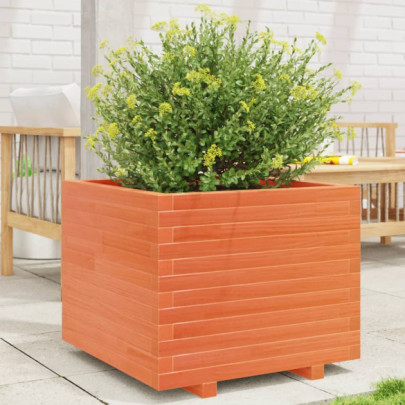 Jardinieră grădină - maro ceruit - 60x60x49,5 cm - lemn masiv pin