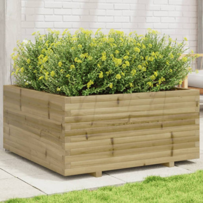 Jardinieră de grădină - 100x100x49,5 cm - lemn de pin impregnat