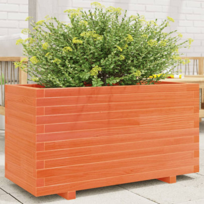 Jardinieră grădină - maro ceruit - 90x40x49,5 cm - lemn masiv pin