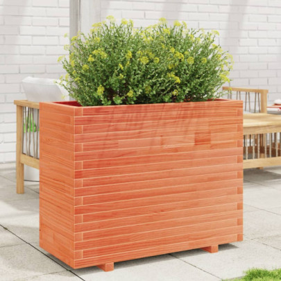 Jardinieră grădină - maro ceruit - 90x40x72,5 cm - lemn masiv pin