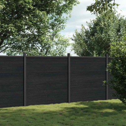 Panou pentru gard - gri - 353x186 cm - WPC