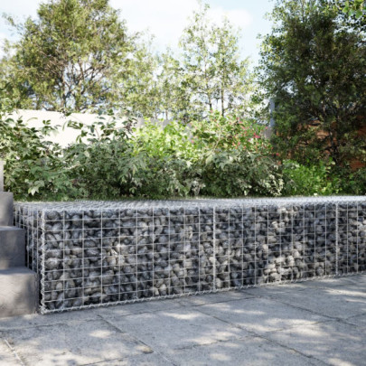 Coș gabion cu capac - 200x100x50 cm - fier galvanizat