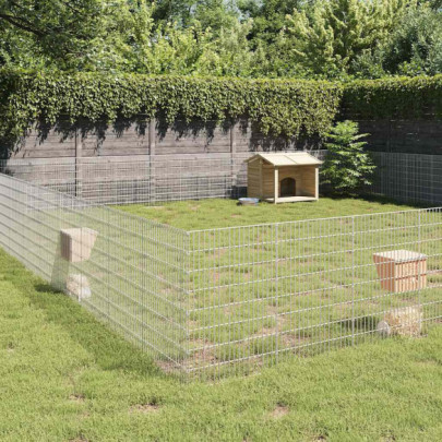 Adăpost pentru animale cu 48 panouri - 54x80 cm - fier galvanizat