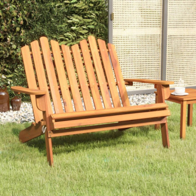 Bancă de grădină Adirondack cu perne 126 cm - lemn masiv acacia