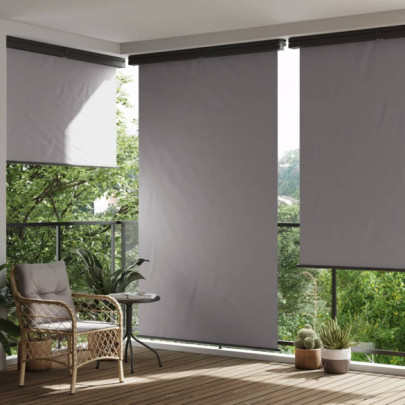Copertină laterală pentru balcon - gri închis - 165x250 cm